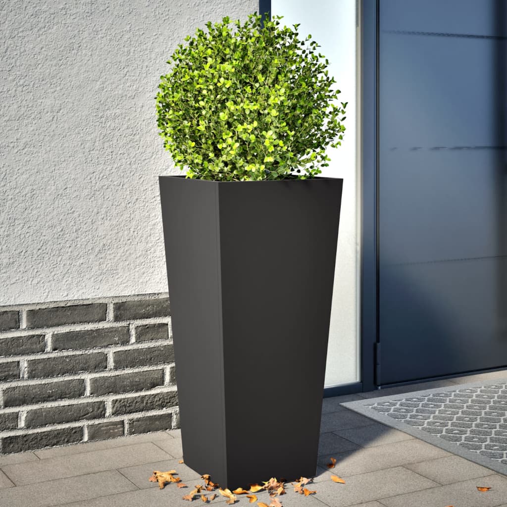 vidaXL Jardinières 2 pcs. Noir 35x35x75 cm Acier
