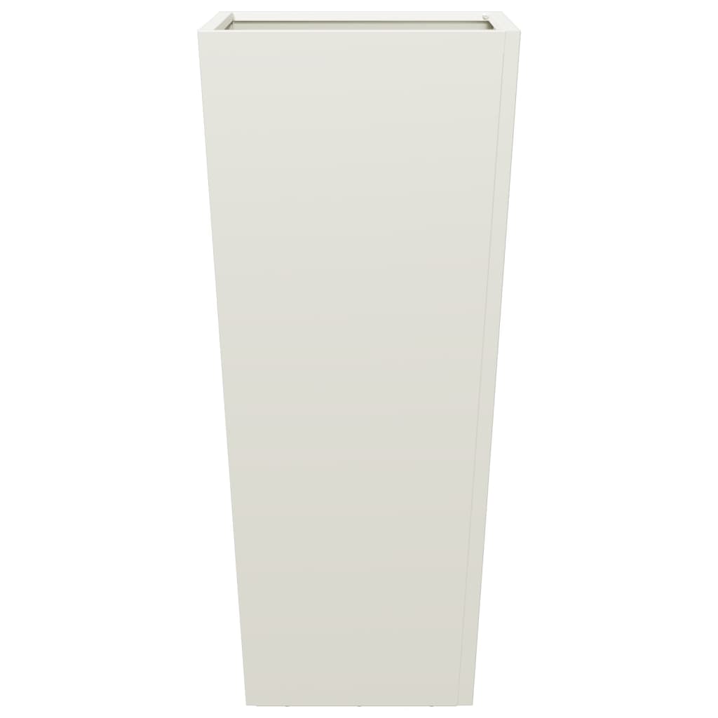 vidaXL Pflanzkübel Weiß 35x35x75 cm Stahl