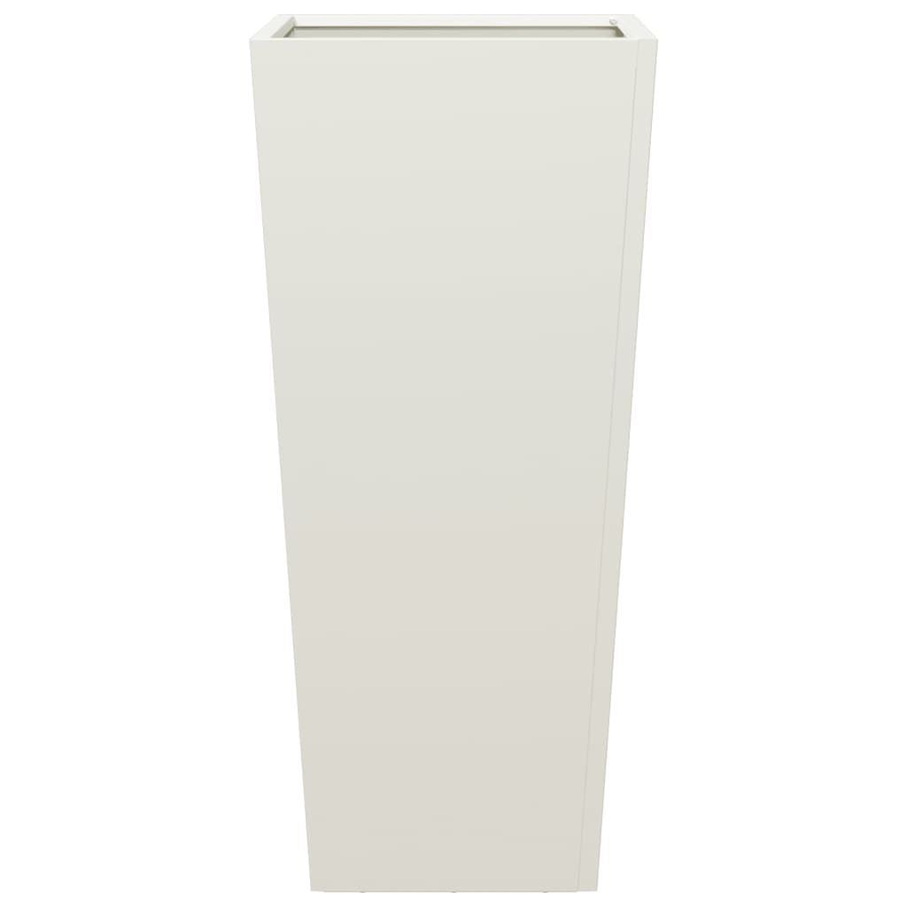 vidaXL Pflanzkübel Weiß 35x35x75 cm Stahl