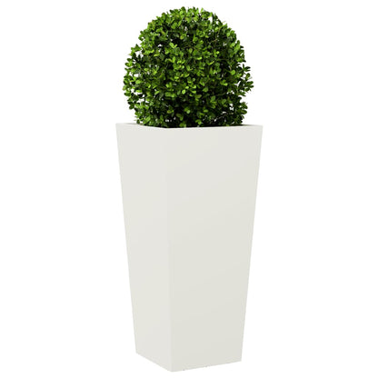 vidaXL Pflanzkübel 2 Stk. Weiß 35x35x75 cm Stahl