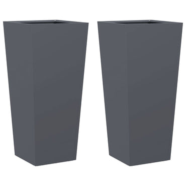 vidaXL Pflanzkübel 2 Stk. Anthrazit 35x35x75 cm Stahl