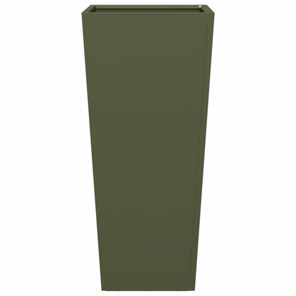 vidaXL Pflanzkübel 2 Stk. Olivgrün 35x35x75 cm Stahl