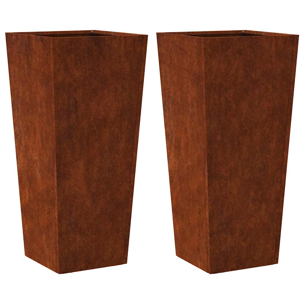 vidaXL Pflanzkübel 2 Stk. 35x35x75 cm Wetterfester Stahl