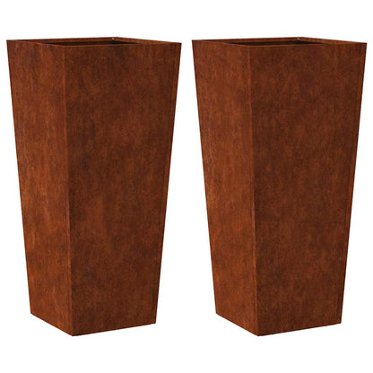 vidaXL Pflanzkübel 2 Stk. 35x35x75 cm Wetterfester Stahl