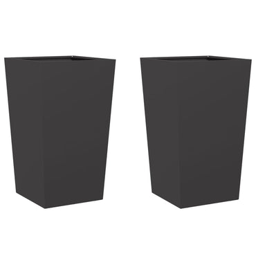 vidaXL Pflanzkübel 2 Stk. Schwarz 45x45x75 cm Stahl