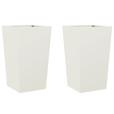 vidaXL Pflanzkübel 2 Stk. Weiß 45x45x75 cm Stahl