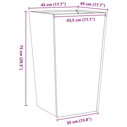 vidaXL Pflanzkübel 2 Stk. Weiß 45x45x75 cm Stahl