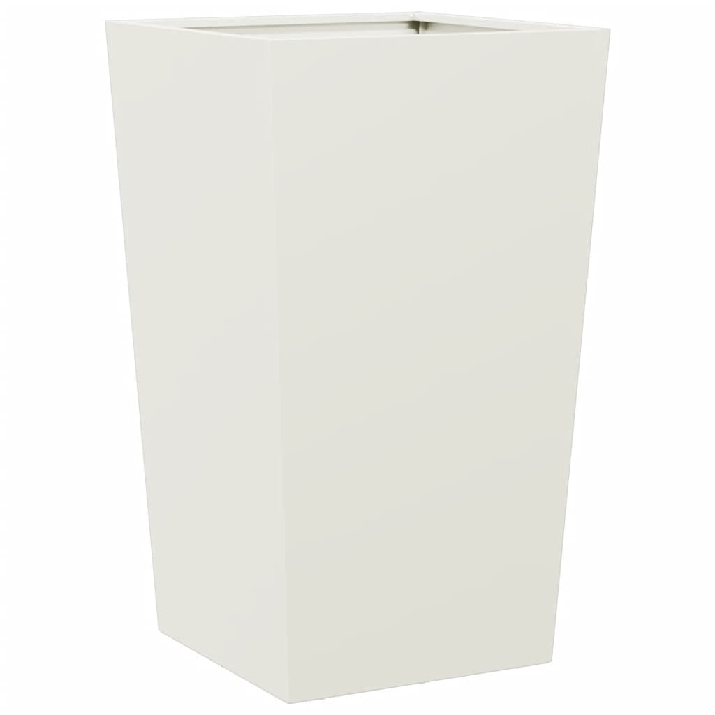 vidaXL Pflanzkübel 2 Stk. Weiß 45x45x75 cm Stahl