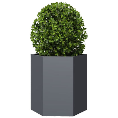vidaXL Garten-Pflanzgefäße 2 Stück Anthrazit Sechseckig 46x40x45 Stahl