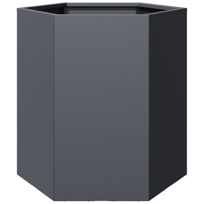 vidaXL Garten-Pflanzgefäße 2 Stück Anthrazit Sechseckig 46x40x45 Stahl