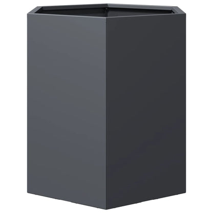 vidaXL Garten-Pflanzgefäße 2 Stück Anthrazit Sechseckig 46x40x45 Stahl