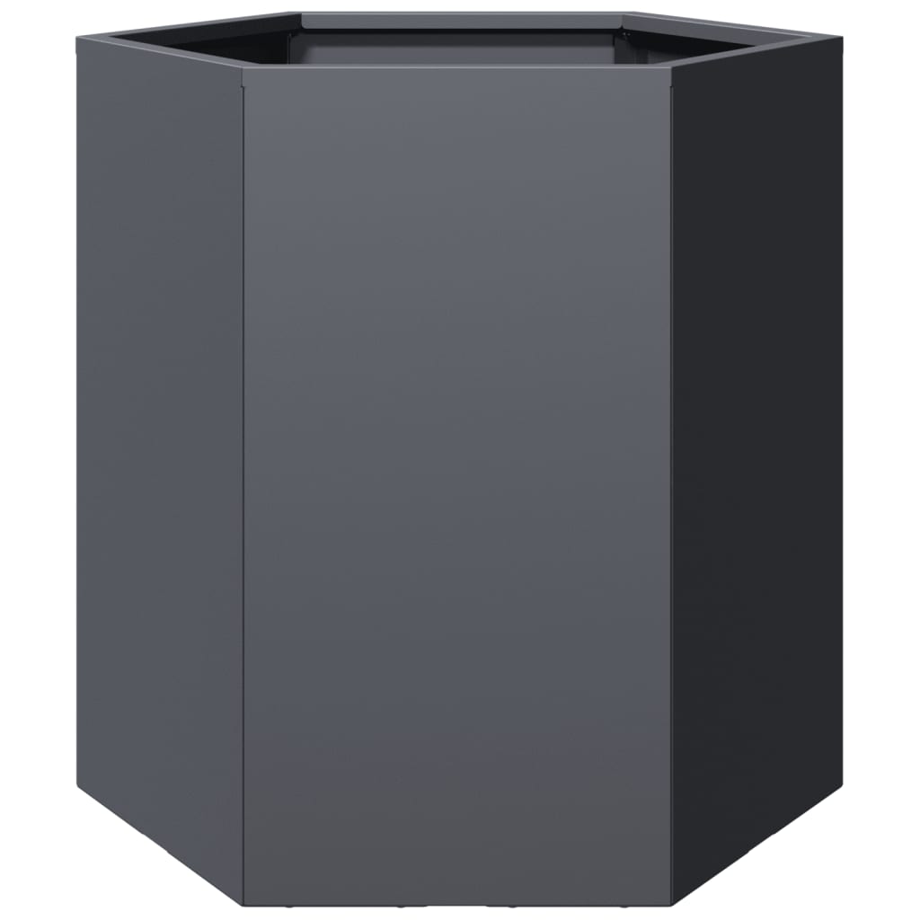 vidaXL Garten-Pflanzgefäße 2 Stück Anthrazit Sechseckig 46x40x45 Stahl