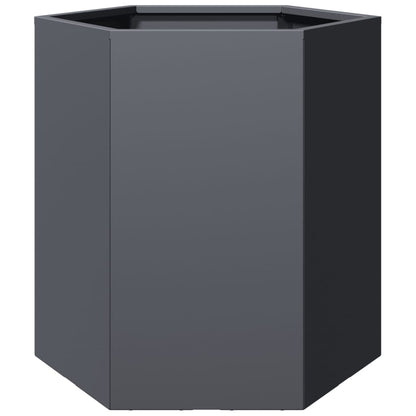 vidaXL Garten-Pflanzgefäße 2 Stück Anthrazit Sechseckig 46x40x45 Stahl