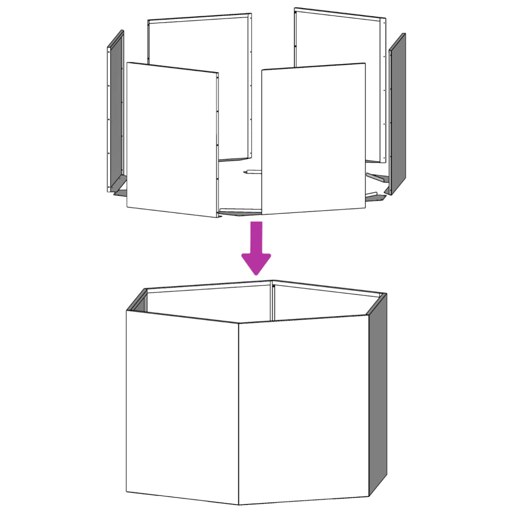 vidaXL Garten-Pflanzgefäße 2 Stück Anthrazit Sechseckig 46x40x45 Stahl