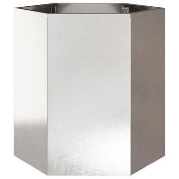 vidaXL Pflanzkübel Sechseckig 46x40x45 Edelstahl