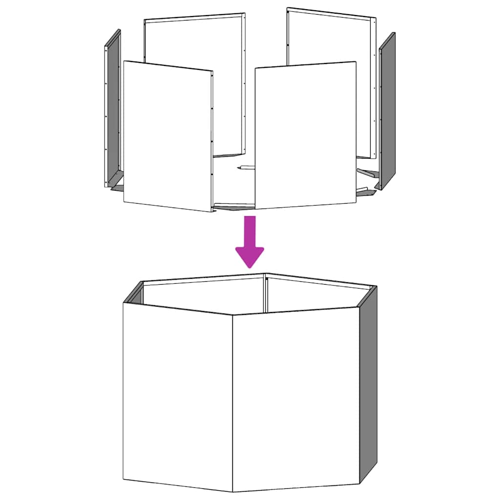 vidaXL Pflanzkübel Sechseckig 46x40x45 Edelstahl