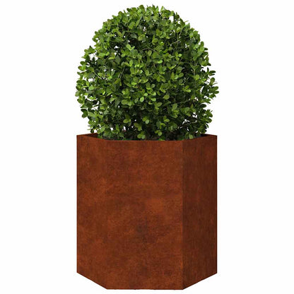 vidaXL Pflanzkübel 2 Stk. Sechseckig 46x40x45 cm Wetterfester Stahl