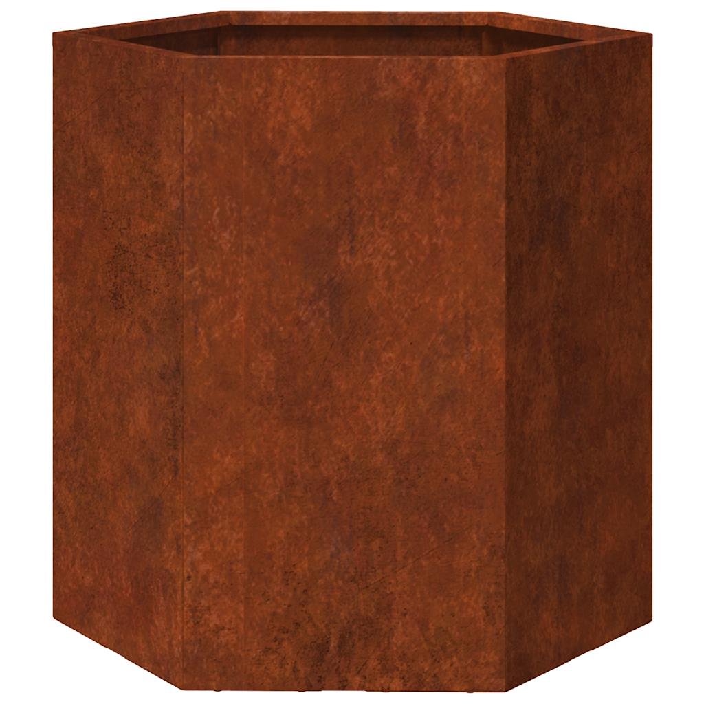 vidaXL Pflanzkübel 2 Stk. Sechseckig 46x40x45 cm Wetterfester Stahl