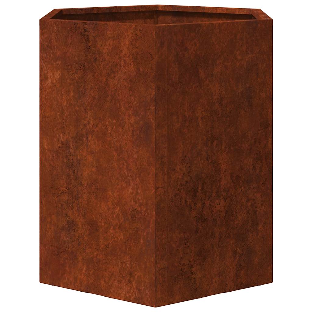 vidaXL Pflanzkübel 2 Stk. Sechseckig 46x40x45 cm Wetterfester Stahl
