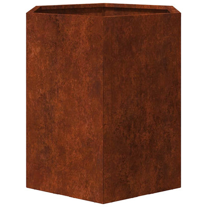 vidaXL Pflanzkübel 2 Stk. Sechseckig 46x40x45 cm Wetterfester Stahl