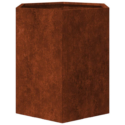 vidaXL Pflanzkübel 2 Stk. Sechseckig 46x40x45 cm Wetterfester Stahl