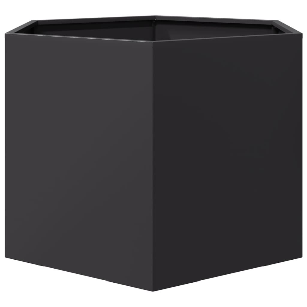 vidaXL Jardinière Noire Hexagonale 69x60x45 Acier