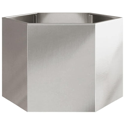 vidaXL Pflanzkübel Sechseckig 69x60x45 Edelstahl
