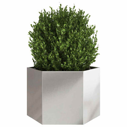 vidaXL Pflanzkübel Sechseckig 69x60x45 Edelstahl