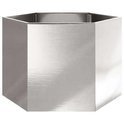 vidaXL Pflanzkübel Sechseckig 69x60x45 Edelstahl