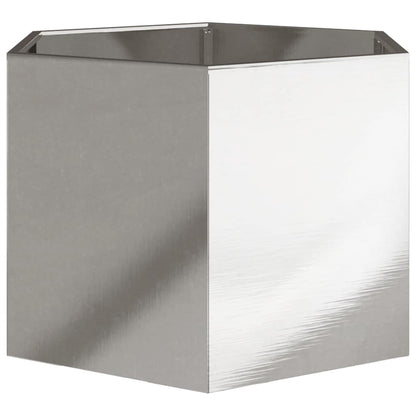 vidaXL Pflanzkübel Sechseckig 69x60x45 Edelstahl