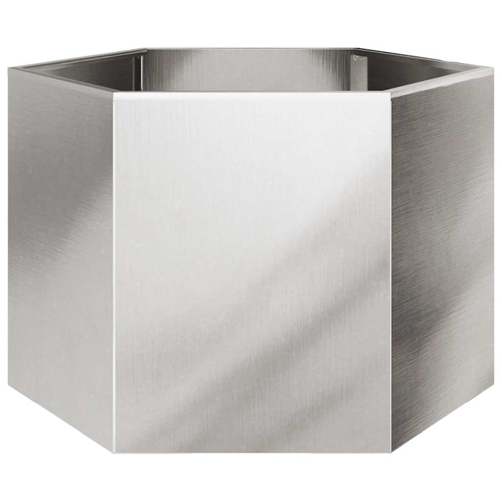 vidaXL Pflanzkübel Sechseckig 69x60x45 Edelstahl