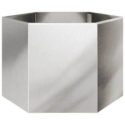 vidaXL Pflanzkübel Sechseckig 69x60x45 Edelstahl