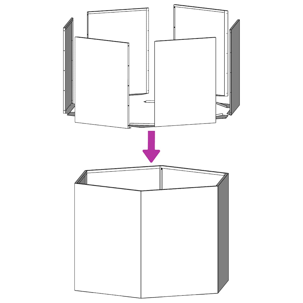 vidaXL Pflanzkübel Sechseckig 69x60x45 Edelstahl
