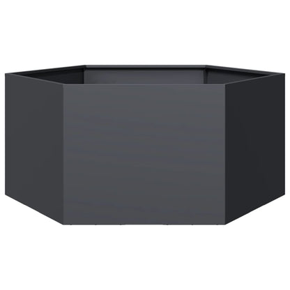vidaXL Pflanzkübel Anthrazit Sechseckig 104x90x45 Stahl