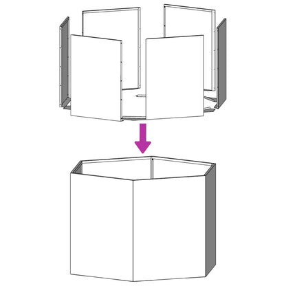 vidaXL Pflanzkübel Olivgrün Sechseckig 104x90x45 Stahl