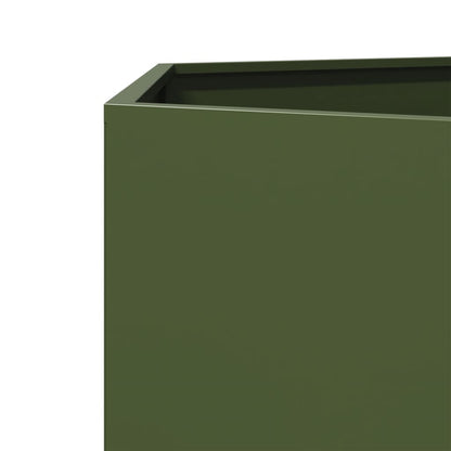 vidaXL Pflanzkübel Olivgrün Sechseckig 104x90x45 Stahl