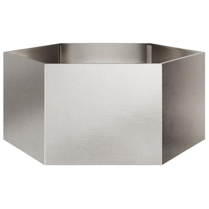 vidaXL Jardinière hexagonale 104x90x45 cm en acier inoxydable
