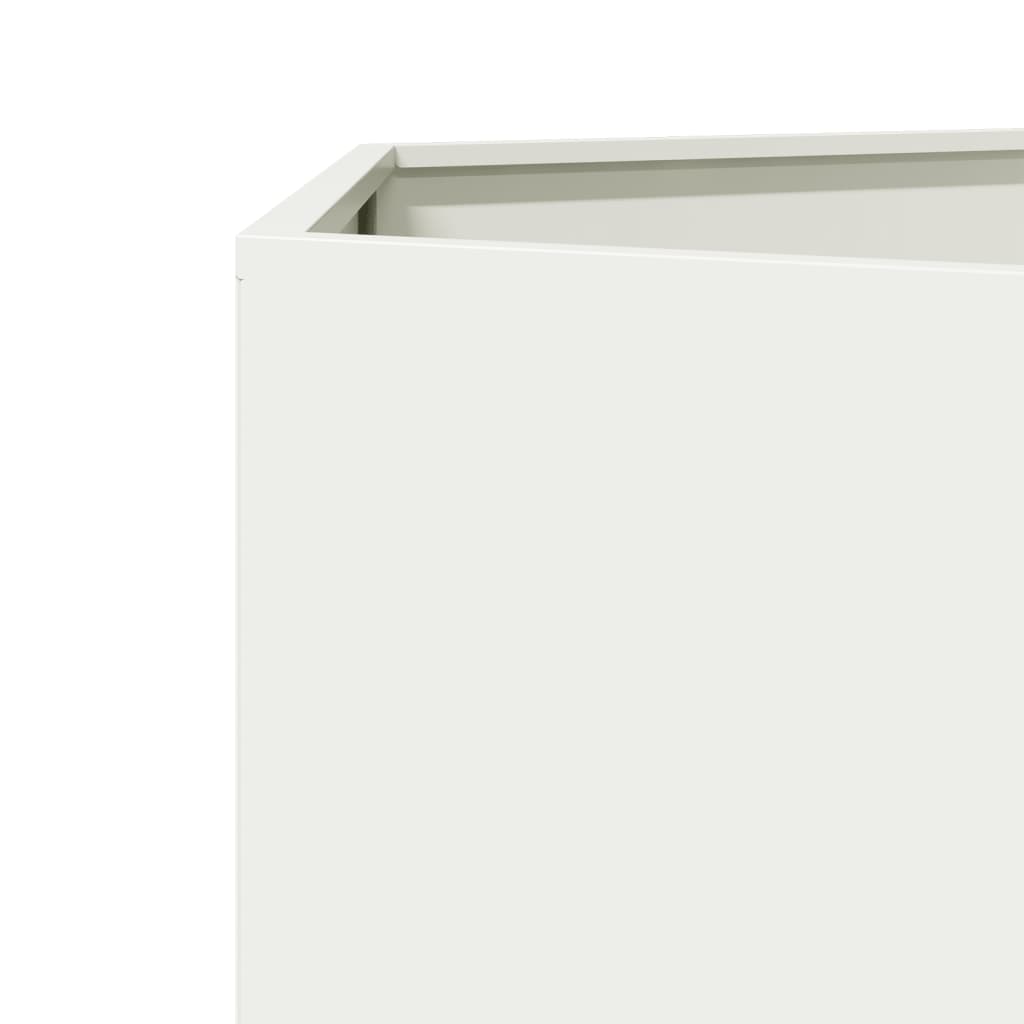 vidaXL Pflanzkübel Weiß Sechseckig 138x120x45 Stahl