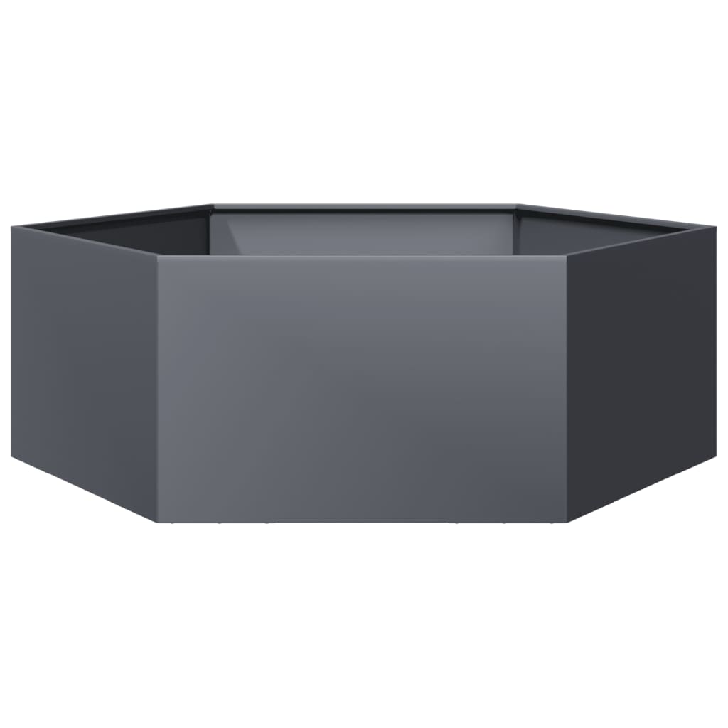 vidaXL Pflanzkübel Anthrazit Sechseckig 138x120x45 Stahl
