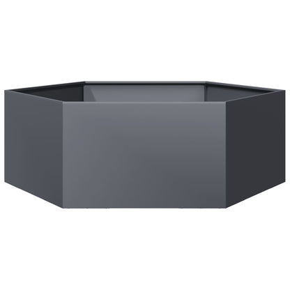 vidaXL Pflanzkübel Anthrazit Sechseckig 138x120x45 Stahl