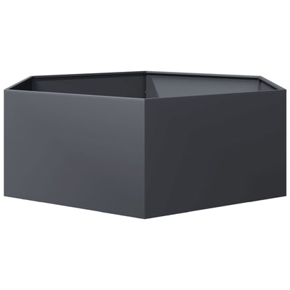 vidaXL Pflanzkübel Anthrazit Sechseckig 138x120x45 Stahl