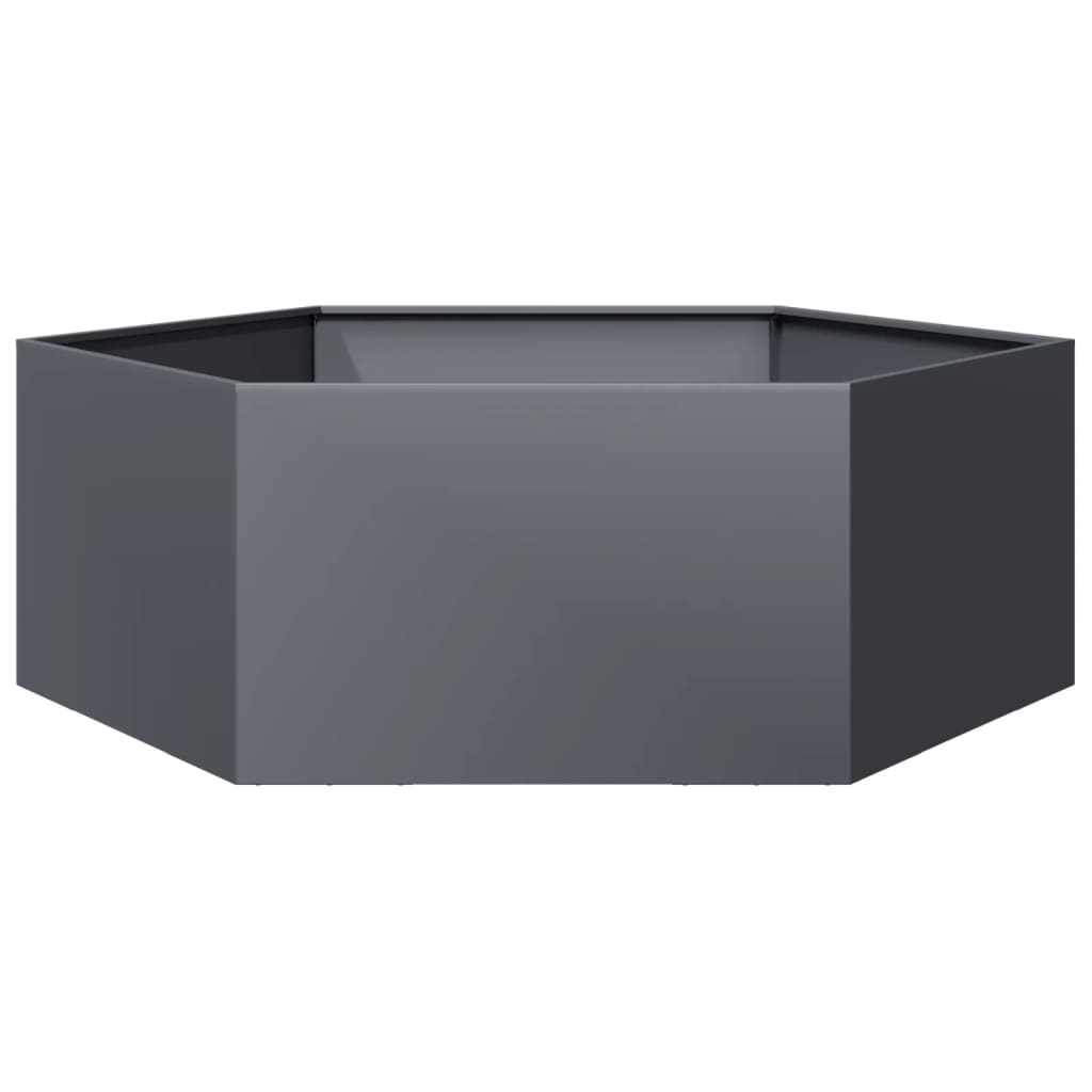 vidaXL Pflanzkübel Anthrazit Sechseckig 138x120x45 Stahl
