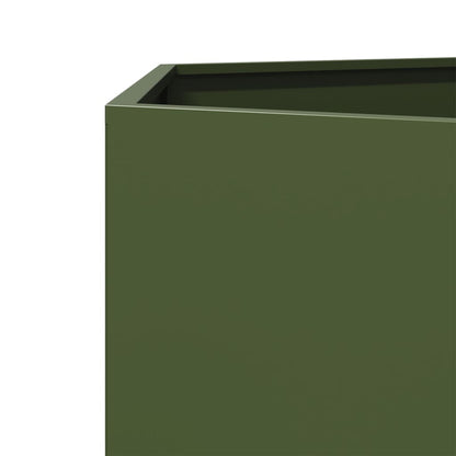 vidaXL Pflanzkübel Olivgrün Sechseckig 138x120x45 Stahl