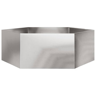 vidaXL Pflanzkübel Sechseckig 138x120x45 Edelstahl