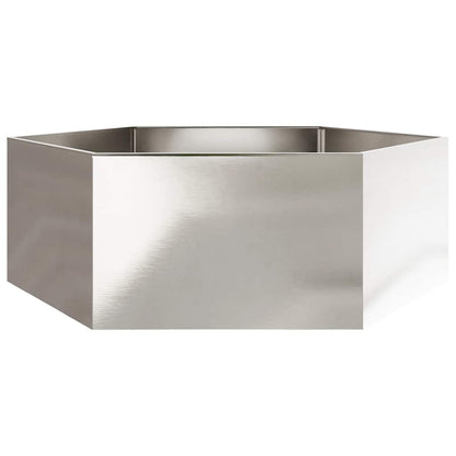 vidaXL Pflanzkübel Sechseckig 138x120x45 Edelstahl