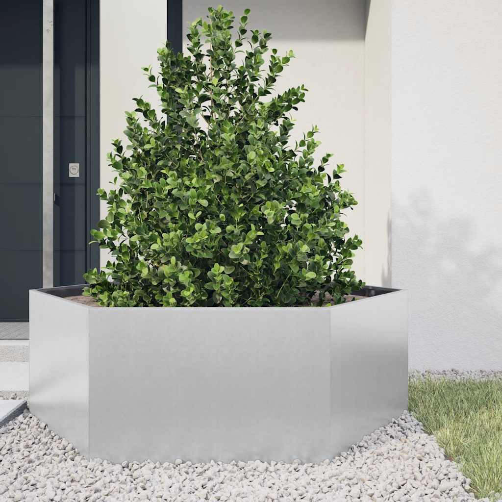 vidaXL Pflanzkübel Sechseckig 138x120x45 Verzinkter Stahl