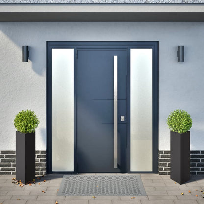 vidaXL Pflanzkübel 2 Stk. Schwarz Dreieckig 30x26x75 cm Stahl