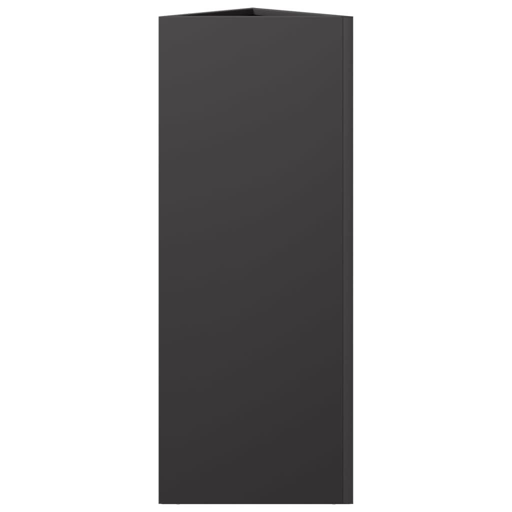vidaXL Pflanzkübel 2 Stk. Schwarz Dreieckig 30x26x75 cm Stahl