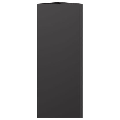 vidaXL Pflanzkübel 2 Stk. Schwarz Dreieckig 30x26x75 cm Stahl