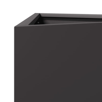 vidaXL Pflanzkübel 2 Stk. Schwarz Dreieckig 30x26x75 cm Stahl